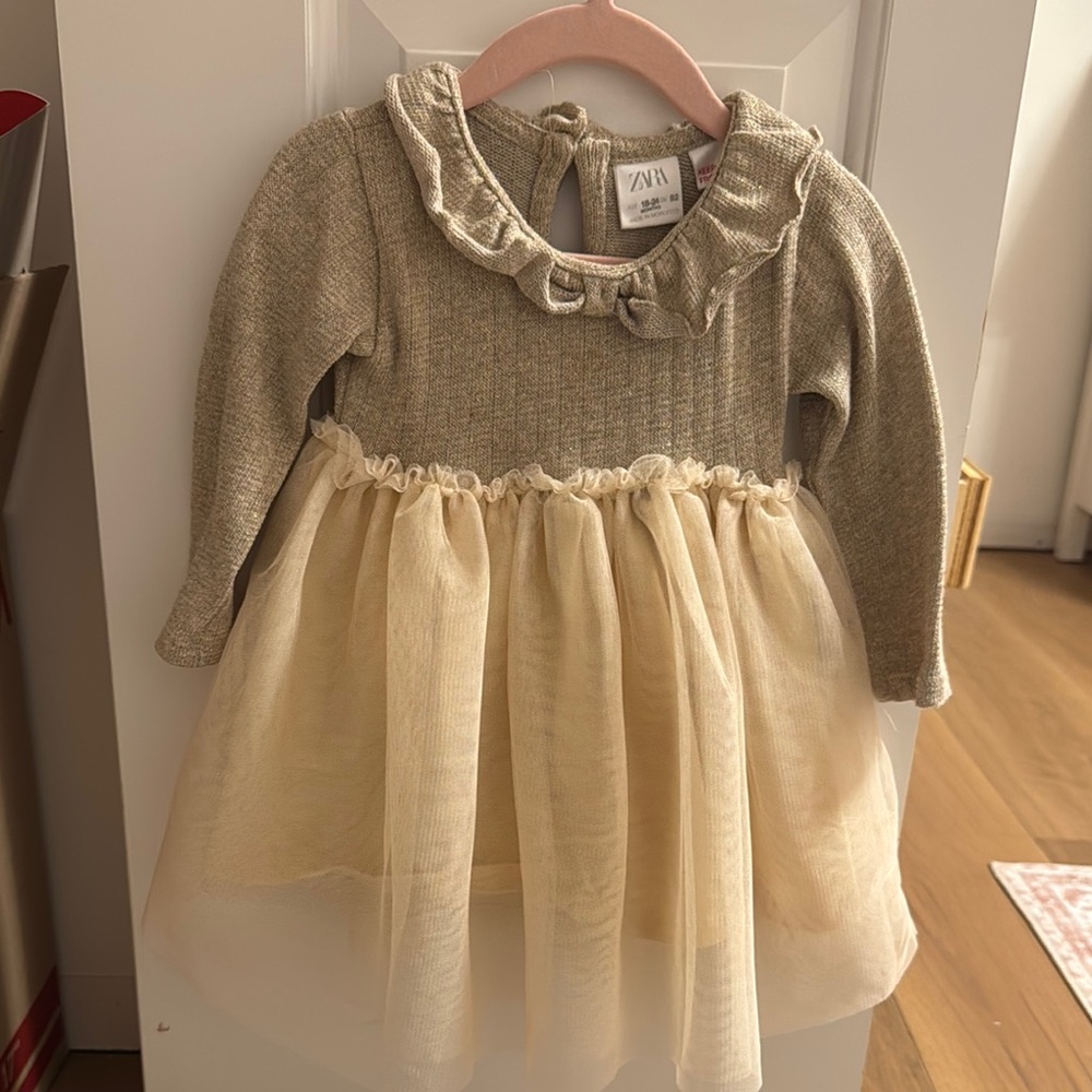 Zara Baby Beige and Cream Dress
